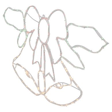 34" Lighted Christmas Bell and Bow Window Silhouette Decoration