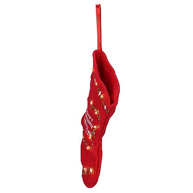 9" Red  White And Green "Happy Birthday Jesus" Battery Operated Christmas Stocking