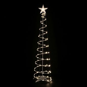 6ft LED Lighted Spiral Cone Tree Outdoor Christmas Decoration Warm White Lights