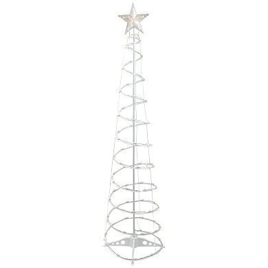 6ft LED Lighted Spiral Cone Tree Outdoor Christmas Decoration Warm White Lights