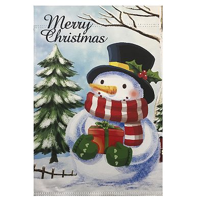Merry Christmas and Snowman Outdoor Garden Flag 28" x 40"
