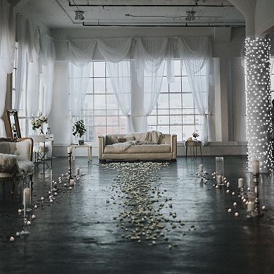 2' x 8' Pure White LED Wide Angle Net Style Column Wrap Christmas Lights White Wire