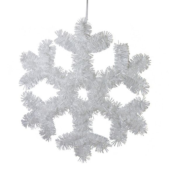 13.5" Tinsel Snowflake Christmas Window Decoration