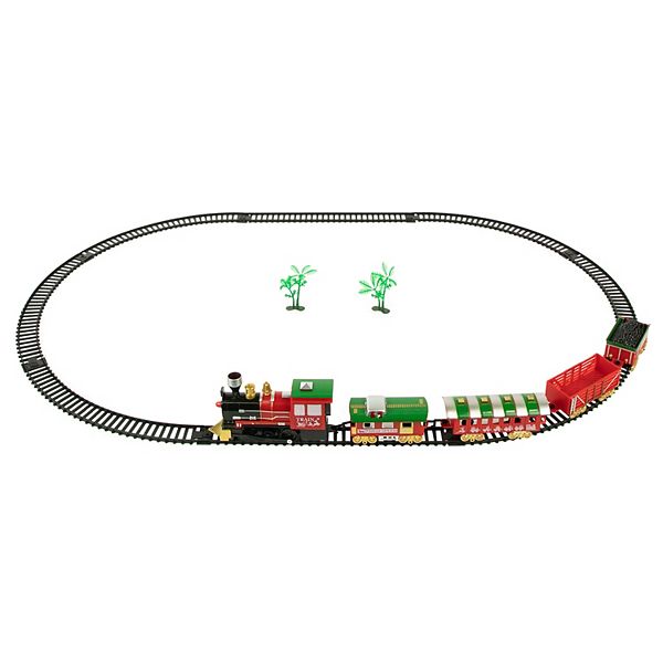 21pc Red Battery Operated Lighted and Animated Classic Train Set