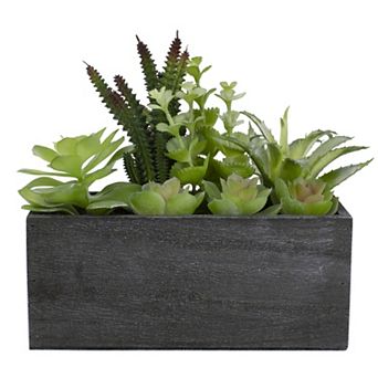 10" Artificial Mixed Succulent Plants in a Rectangular Planter
