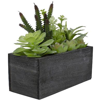 10" Artificial Mixed Succulent Plants in a Rectangular Planter