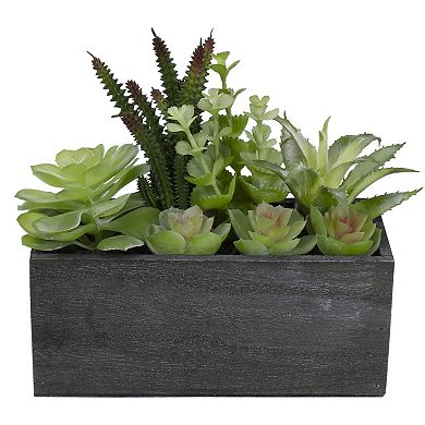 10" Artificial Mixed Succulent Plants in a Rectangular Planter