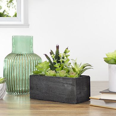 10" Artificial Mixed Succulent Plants in a Rectangular Planter