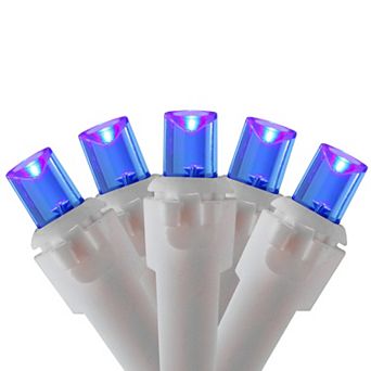 50 ct Blue LED Wide Angle Christmas Lights 16.25ft White Wire