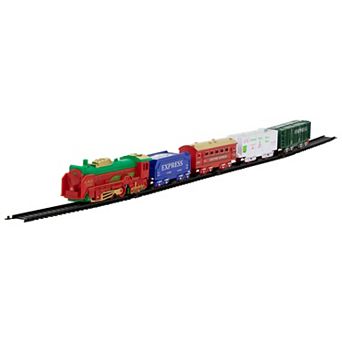 21 pc Green and Red Battery Operated Lighted and Animated Classic Train Set