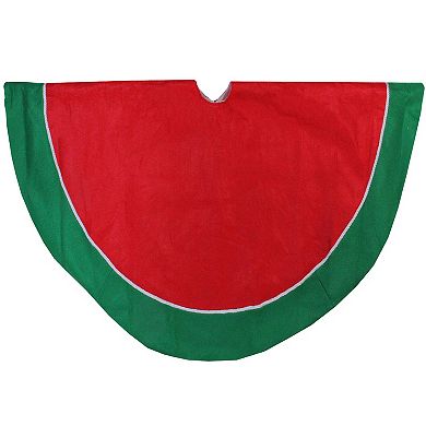 48" Red and Green Traditional Christmas Tree Skirt