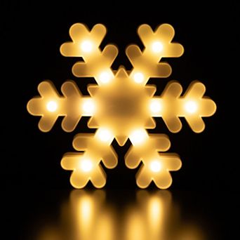 9.5" LED Lighted White Snowflake Christmas Marquee Sign