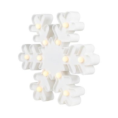 9.5" LED Lighted White Snowflake Christmas Marquee Sign