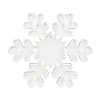 9.5" LED Lighted White Snowflake Christmas Marquee Sign