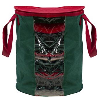 12” Red and Green Christmas Light Storage Organizer with Window