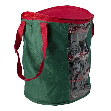 12” Red and Green Christmas Light Storage Organizer with Window
