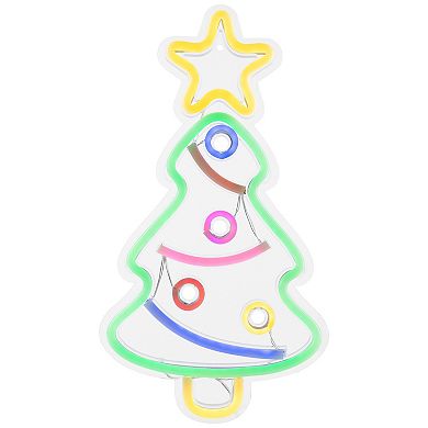 15" LED Lighted Neon Christmas Tree Wall Sign