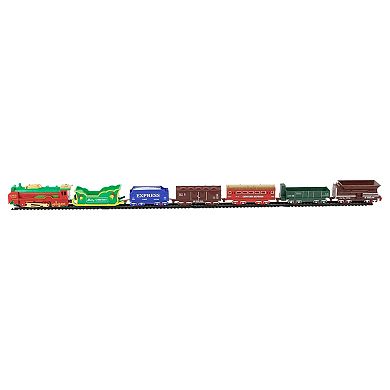 23 Pc Battery Operated Lighted and Animated Classic Christmas Train Set with Oval Track