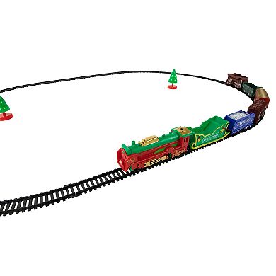 23 Pc Battery Operated Lighted and Animated Classic Christmas Train Set ...