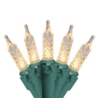200 Clear LED M5 Christmas Lights - 62 ft Green Wire