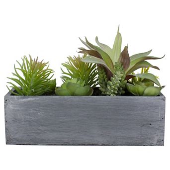 12" Artificial Mixed Succulent Plants in a Rectangular Planter