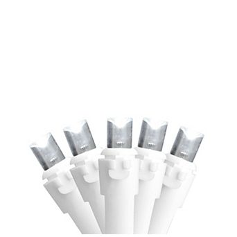 50 White LED Wide Angle Christmas String Lights - 16.25 ft White Wire