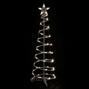 4ft LED Lighted Spiral Cone Tree Outdoor Christmas Decoration Warm White Lights