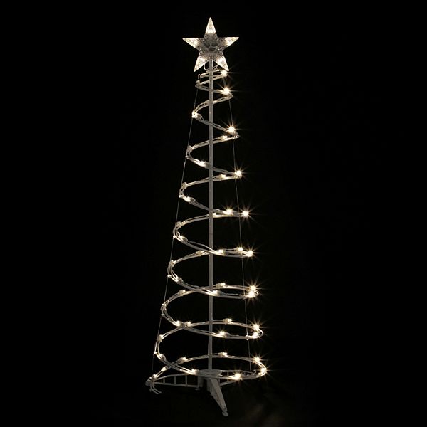 4ft LED Lighted Spiral Cone Tree Outdoor Christmas Decoration Warm White Lights