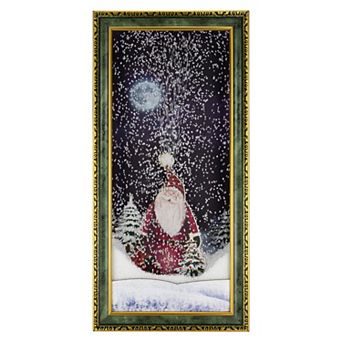 31" LED Lighted Musical Snowing Santa Wall Plaque