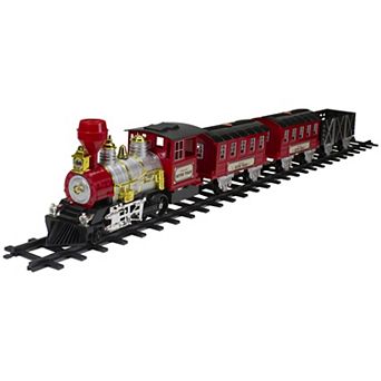 24 pc Battery Operated Lighted and Animated Christmas Train Set with Sound