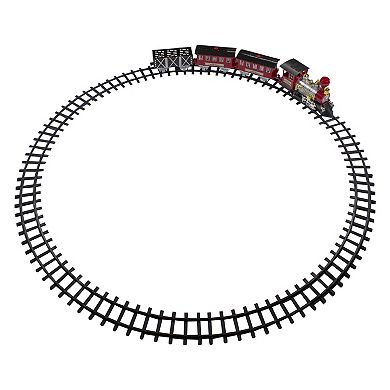 24-Piece Battery Operated Lighted and Animated Christmas Train Set with Sound