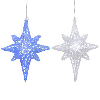 24" White and Blue LED Bethlehem Star Hanging Christmas Decoration
