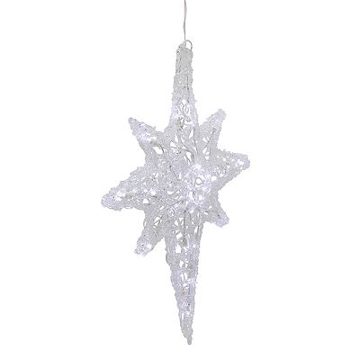 24" White and Blue LED Bethlehem Star Hanging Christmas Decoration