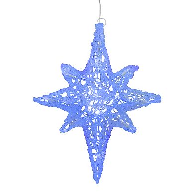24" White and Blue LED Bethlehem Star Hanging Christmas Decoration