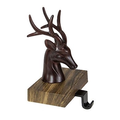 7.5" Brown Marbled Buck Deer Head Christmas Stocking Holder