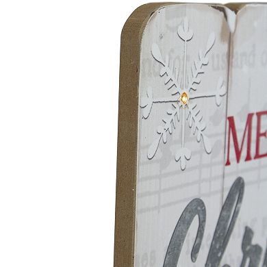 19" Lighted Snowmen 'Merry Christmas' Wall Decor