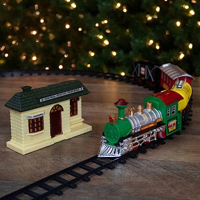 18-Piece Black and Green Battery Operated Animated Classic Model Train Set
