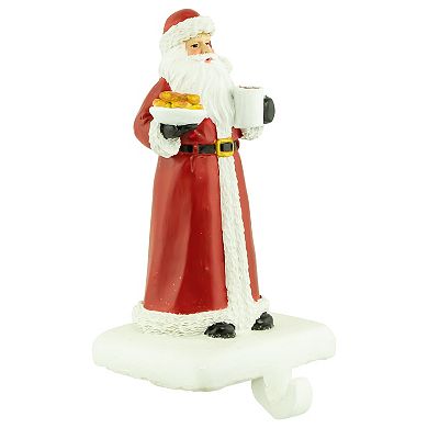 7" Santa with Cookies Christmas Stocking Holder