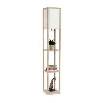 Brightech Maxwell 63" 3-shelf Led Floor Lamp With Lantern Shade
