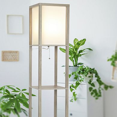 Brightech Maxwell 63" 3-shelf Led Floor Lamp With Lantern Shade