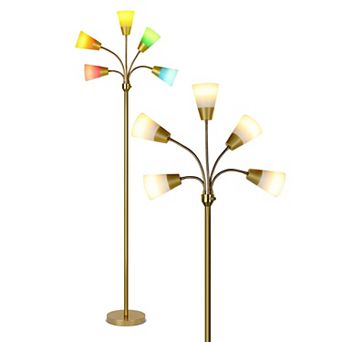 Brightech Medusa Modern 78" Led 5-light Floor Lamp With Interchangeable Shades