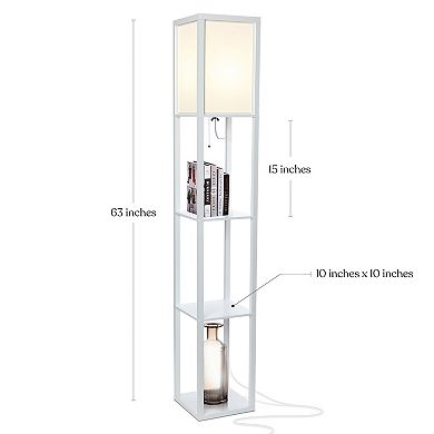 Brightech Maxwell 63" 3-shelf Led Floor Lamp With Lantern Shade