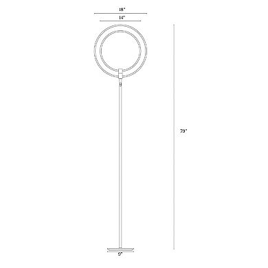 Brightech Eclipse 79" Led Torchiere Floor Lamp With Adjustable Rings