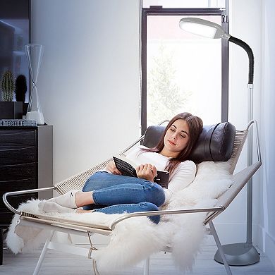 Brightech Litespan 53" Dimmable Led Reading Task Lamp With Height Adjustable Gooseneck Head