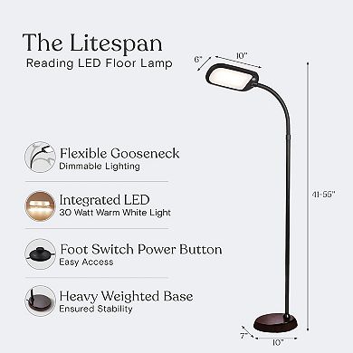 Brightech Litespan Slim 55" Led Floor Lamp With Adjustable Color Temperatures