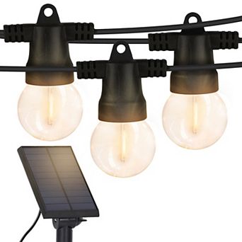 Brightech Ambience Pro 27 Ft. Outdoor Solar Led 1 watt G40 String Lights With Warm White Hue