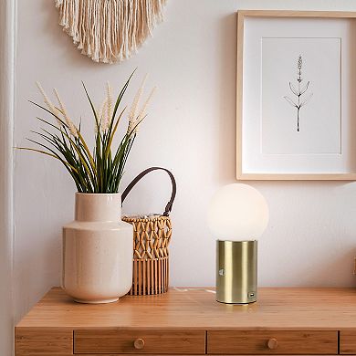 Brightech Kai 11" Dimmable Led Modern Table Lamp With Usb Port