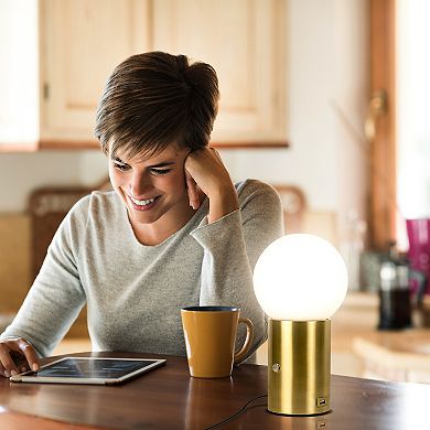 Brightech Kai 11" Dimmable Led Modern Table Lamp With Usb Port