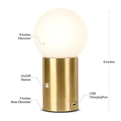 Brightech Kai 11" Dimmable Led Modern Table Lamp With Usb Port