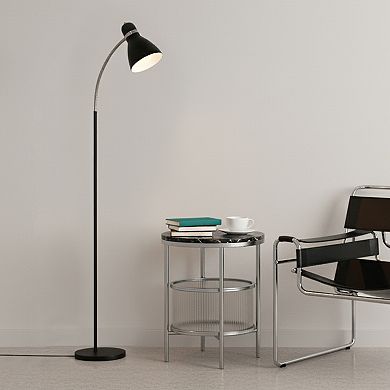 Brightech Avery 63" Adjustable Gooseneck LED Floor Lamp for Reading in Black Finish